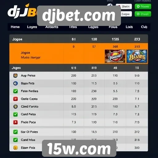 Comparação de jogos disponíveis na plataforma djbet.com
